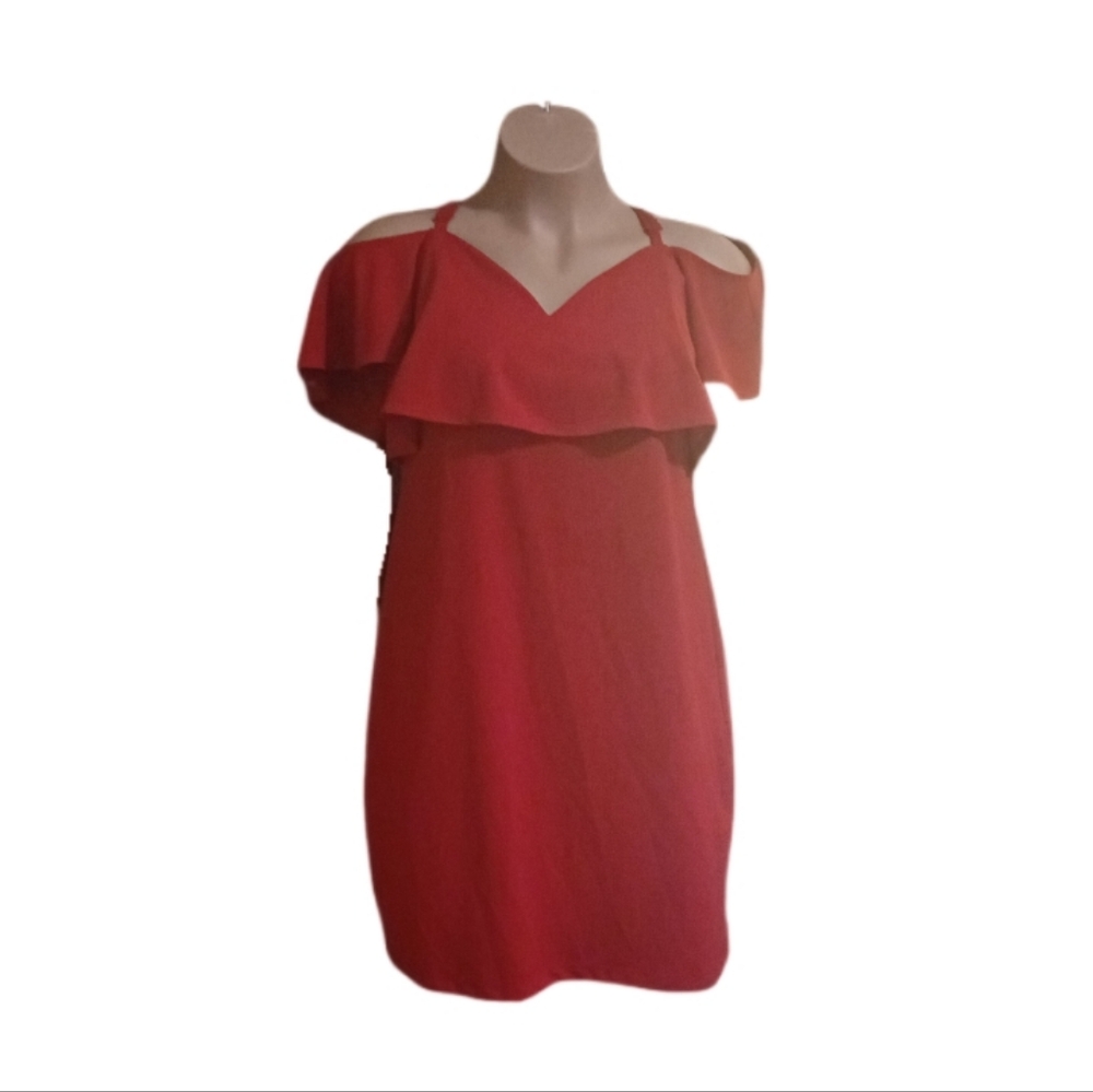 Elegant Red Off-Shoulder Red Dress
